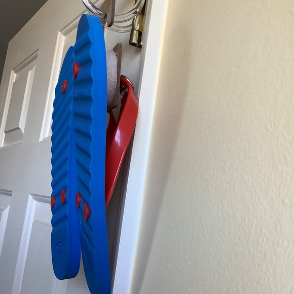 Coach Zayn Flip Flops Red White and Blue Stripes SZ 8 - Picture 6 of 15